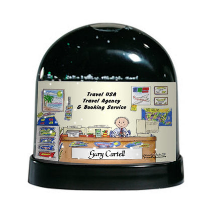 Travel Agent, Male - Friendly Folks Personalized Snow Globe