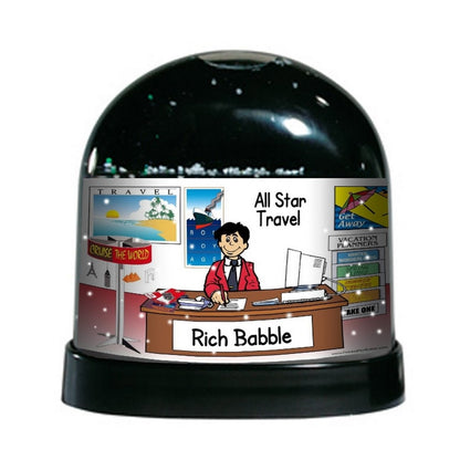 Travel Agent, Male - NTT Personalized Snow Globe