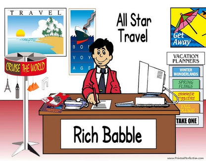 Travel Agent, Male - NTT Personalized Snow Globe