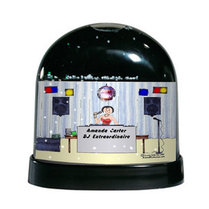 Disc Jockey - MC, Female - Friendly Folks Personalized Snow Globe