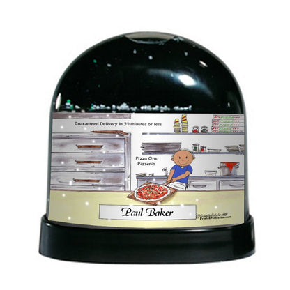 Pizza Maker, Male - Friendly Folks  Personalized Snow Globe