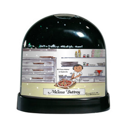 Pizza Maker, Female - Friendly Folks Personalized Snow Globe