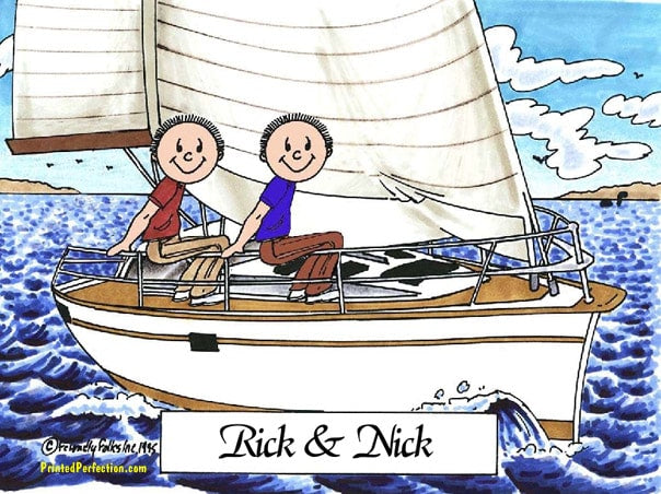 Sailboat - Sailing, Two Males - Friendly Folks image 0