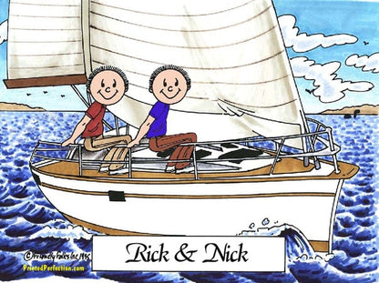 Sailboat - Sailing, Two Males - Friendly Folks image 0