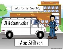 Service Van (white), Male - NTT Personalized Snow Globe
