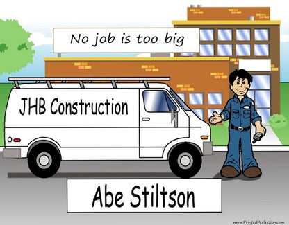 Service Van (white), Male - NTT Personalized Snow Globe