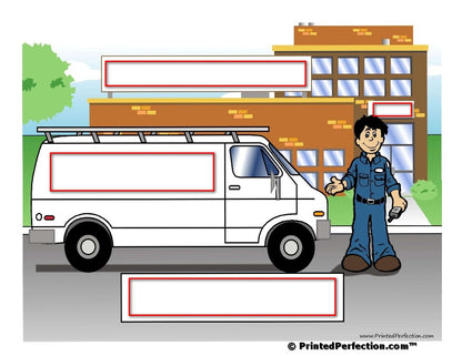 Service Van (white), Male - NTT Personalized Snow Globe