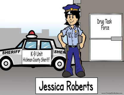 Deputy Sheriff, Female - NTT Personalized Snow Globe