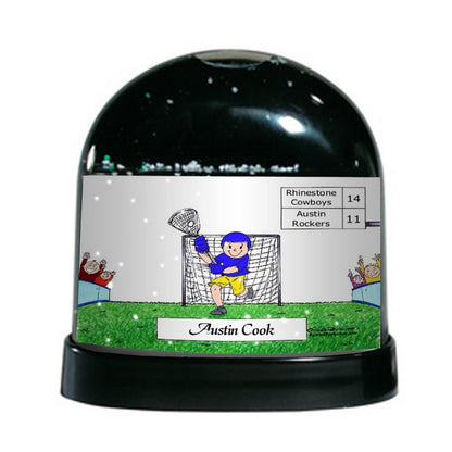 Lacrosse Player (standard uniform), Male- Friendly Folks Personalized Snow Globe