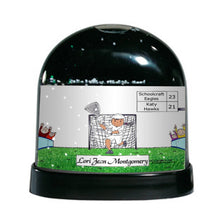Lacrosse Player (white uniform), Female - Friendly Folks Personalized Snow Globe
