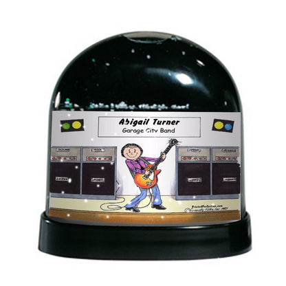 Guitar Player, Female - Friendly Folks Personalized Snow Globe