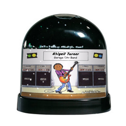 Guitar Player, Female - Friendly Folks Personalized Snow Globe