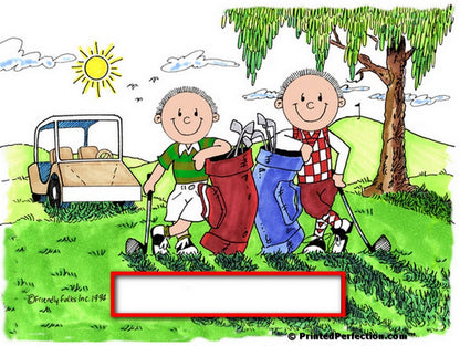 Golf Friends, 2 Males - Friendly Folks Personalized Snow Globe