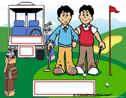 Golf Friends, 2 Males - NTT - Personalized Snow Globe