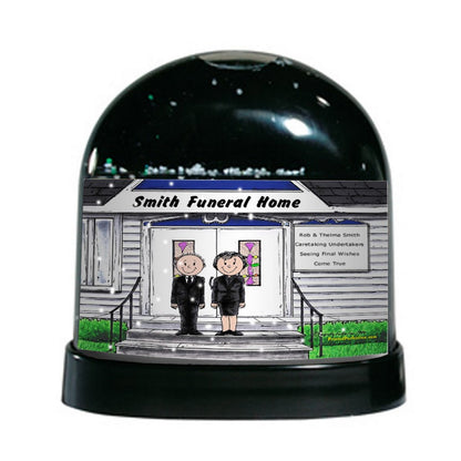 Funeral Director, Couple - Friendly Folks Personalized Snow Globe