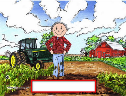 Farmer - Green Tractor, Male - Friendly Folks Personalized Snow Globe