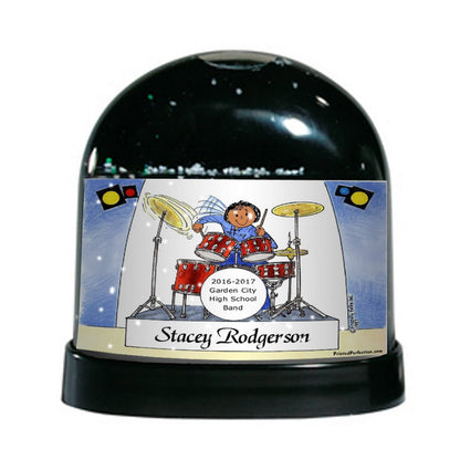Drummer, Female - Friendly Folks Personalized Snow Globe