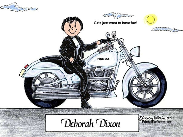 Motorcycle Lover - White Bike, Female - Friendly Folks image 0