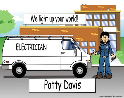 Service Van (white), Female - NTT Personalized Snow Globe