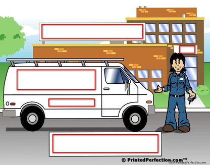 Service Van (white), Female - NTT Personalized Snow Globe