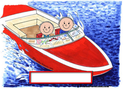 Boating, Friends - Two Males - Friendly Folks Personalized Snow Globe