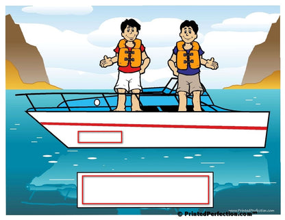 Boating Friends, 2 Males  - NTT Personalized Snow Globe