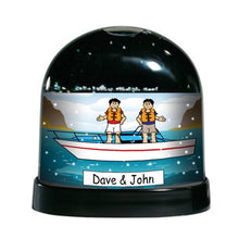Boating Friends, 2 Males  - NTT Personalized Snow Globe