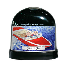 Boating, Friends - Two Males - Friendly Folks Personalized Snow Globe