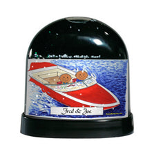 Boating, Friends - Two Males - Friendly Folks Personalized Snow Globe