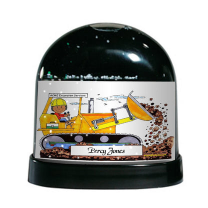 Bulldozer Operator, Female - Friendly Folks - Snow Globe
