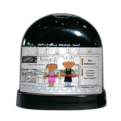 Chef with Hat, Couple - Friendly Folks Personalized Snow Globe