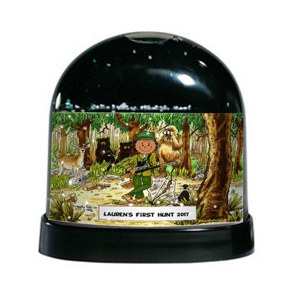 Hunter, Female - Friendly Folks Personalized Snow Globe