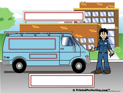 Service Van (blue), Female - NTT Personalized Snow Globe