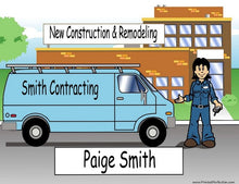 Service Van (blue), Female - NTT Personalized Snow Globe