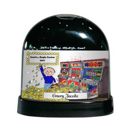 Gambler - Slots, Male - Friendly Folks Personalized Snow Globe