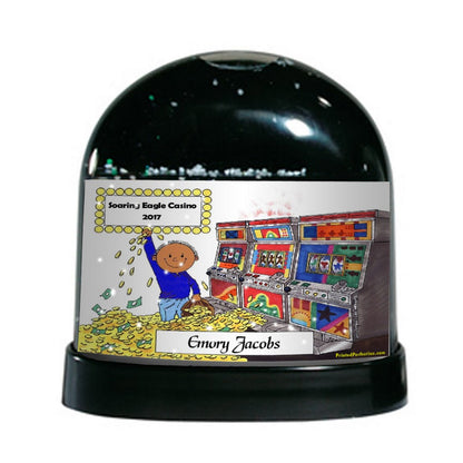 Gambler - Slots, Male - Friendly Folks Personalized Snow Globe