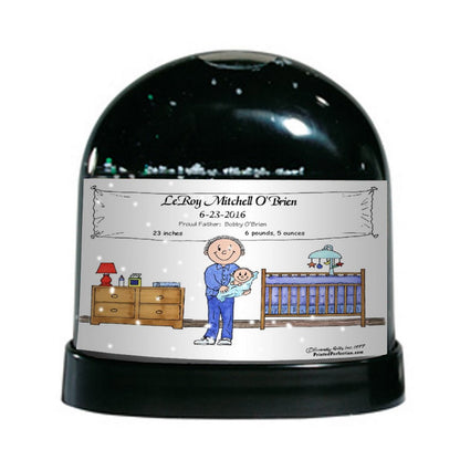 New Baby Boy, Single Dad - Friendly Folks - Snow Globe