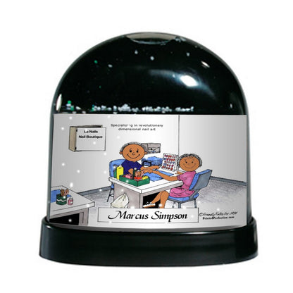 Manicurist, Male - Friendly Folks Personalized Snow Globe