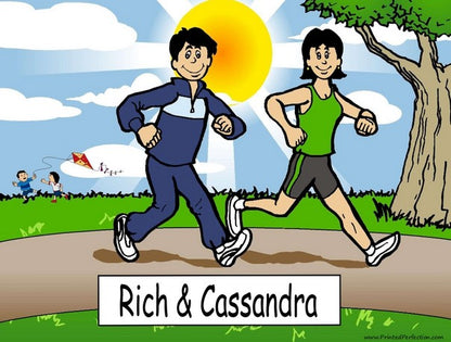 Jogger, Couple - NTT Personalized Snow Globe