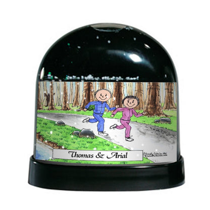 Jogger, Couple - Friendly Folks Personalized Snow Globe