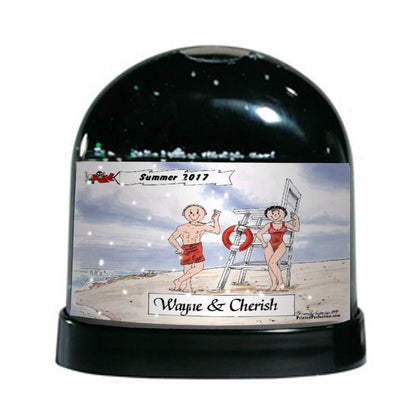 Lifeguard, Couple - Friendly Folks Personalized Snow Globe