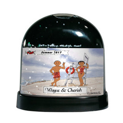 Lifeguard, Couple - Friendly Folks Personalized Snow Globe