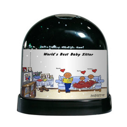 Little Angels 2, with Male - Friendly Folks Personalized Snow Globe