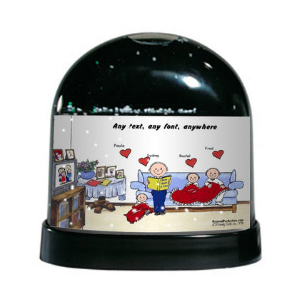 Little Angels 3, with Male - Friendly Folks Personalized Snow Globe
