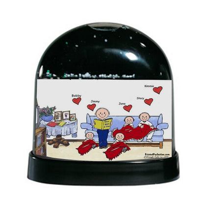 Little Angels 4, with Male - Friendly Folks Personalized Snow Globe