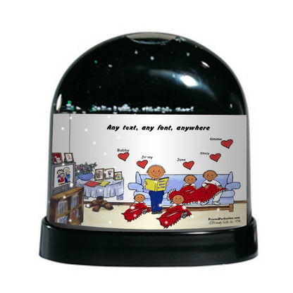 Little Angels 4, with Male - Friendly Folks Personalized Snow Globe
