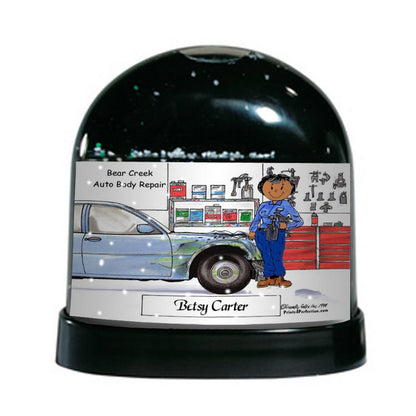 Auto Body Repair, Female - Friendly Folks Personalized Snow Globe