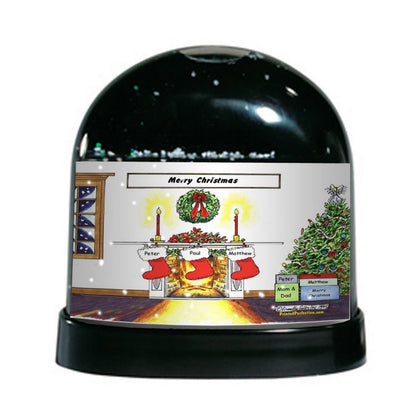 Christmas Stocking 3 - Friendly Folks Personalized Snow Globe