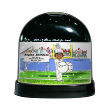 Marching Band, Bass Drum (white uniform), Female - Friendly Folks Personalized Snow Globe