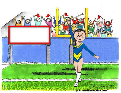 Baton Twirler (blue leotard), Female - Friendly Folks Personalized Snow Globe